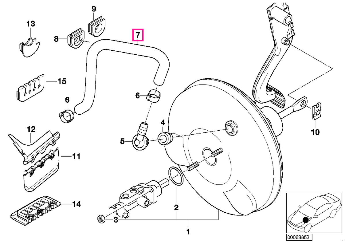 34331165506 Cot furtun - BMW