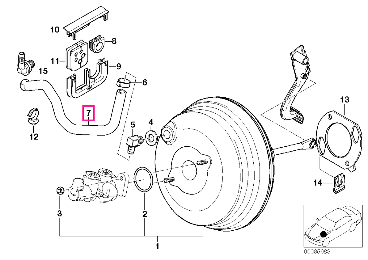 34331165950 Cot furtun - BMW