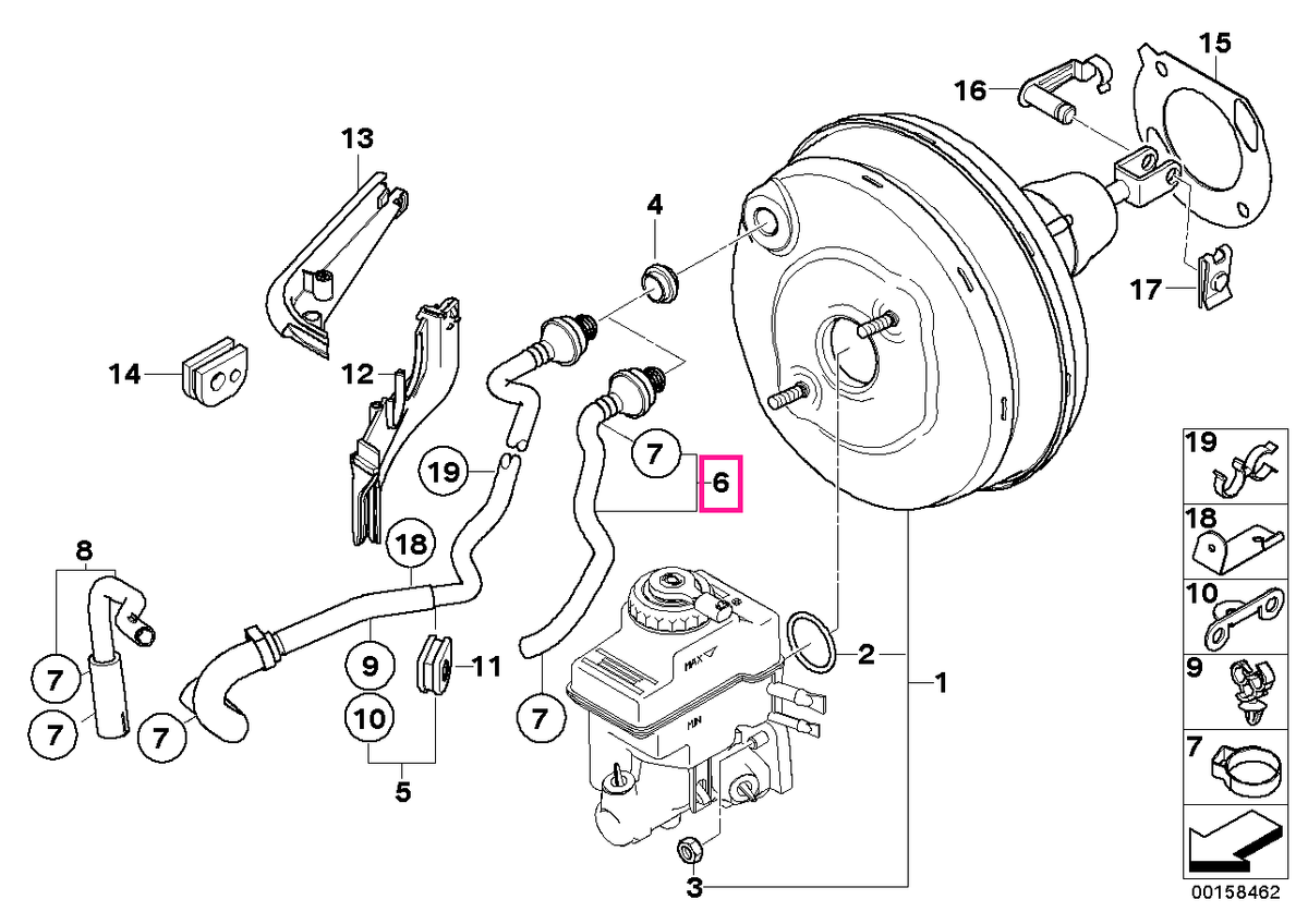 34331166180 Furtun vid - BMW