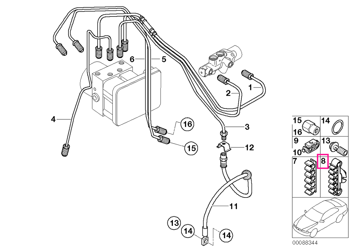 34331492597 Suport conducta frana - BMW - Mini