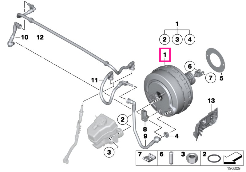 34336789772 Servo frână - BMW