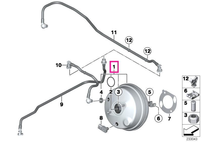 34336797470 Servo frână - BMW