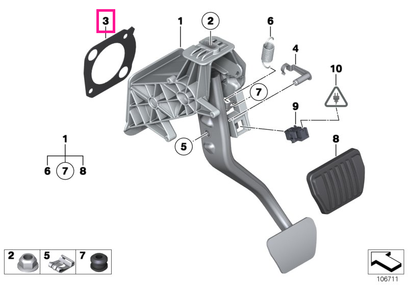 34336850655 Garnitură servo frână - BMW