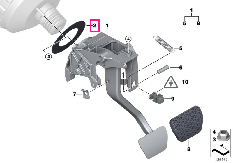 34336857618 Garnitura servofrana - BMW Seria 1 E81 E82 E87 E88 F20 F21 F40 F52, Seria 2 F22 F23 F44 F45 F46 F87 M2, Seri