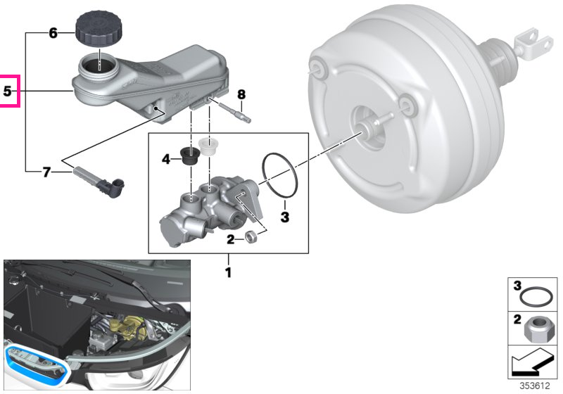 34336858915 Rezervor expansiune cu senzor avertizare - BMW