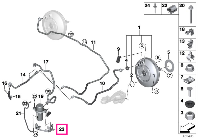 34336860028 Holder, vacuum pump - BMW