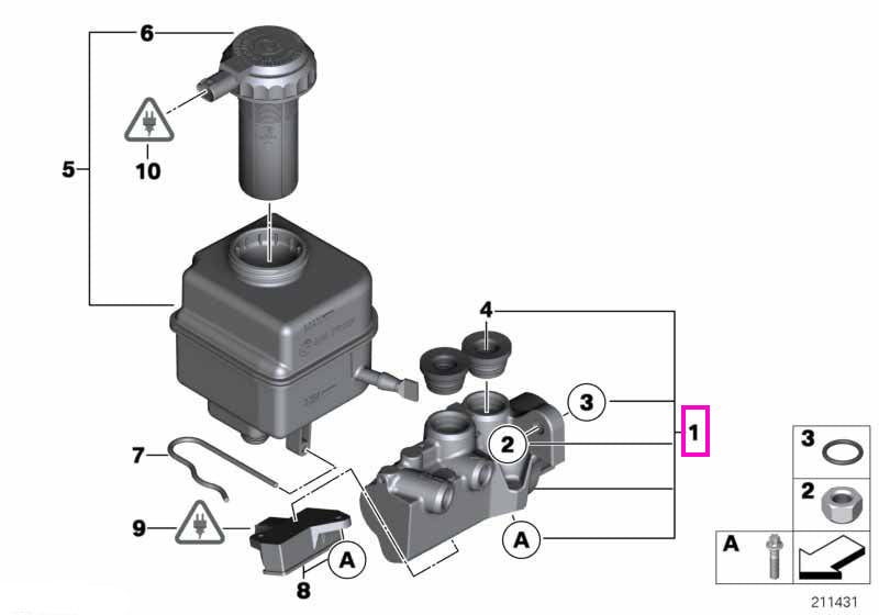 34336861228 Pompa sistem franare - BMW Seria 5 F10 F18, Seria 7 F01 F02, X5 F15