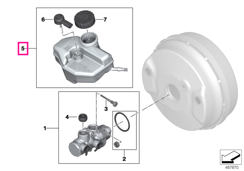 34336871185 Vas expansiune sistem franare - BMW Seria 5 G30 G31 G38 F90 M5, Seria 6 G32, Seria 7 G11 G12, X3 G01 G08 F97