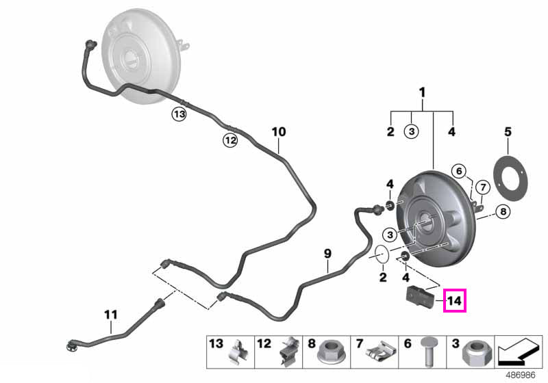 34336875605 Senzor presiune servofrana - BMW Seria 1, Seria 2, Seria 3, Seria 4, Seria 5, Seria 6, Seria 7, i3, i8, X1, 