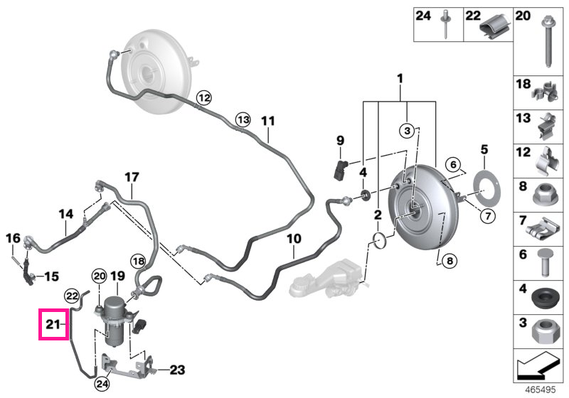 34336876773 Discharge hose - BMW