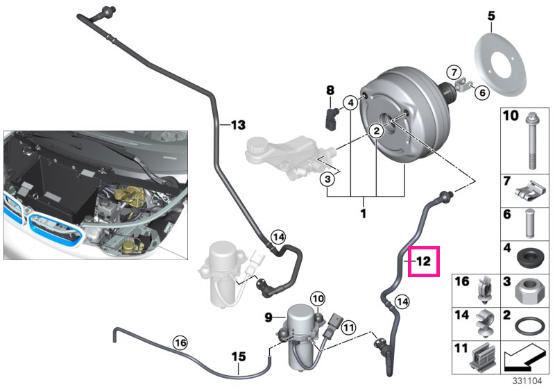 34337623234 Conduct vid cu ventil de reținere - BMW