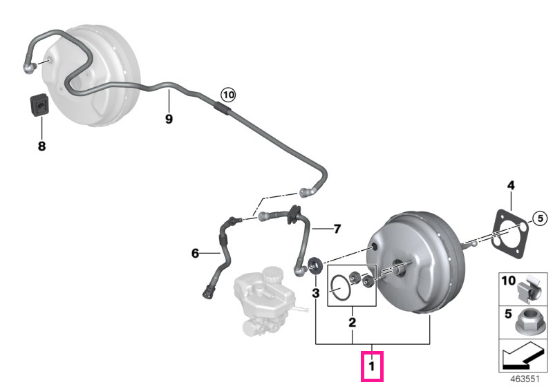 34338092746 Kit reparație servofrână - BMW