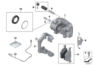 34356854168 Senzor uzura placute frana, punte spate - BMW X5 E70 F15, X6 E71 E72 F16