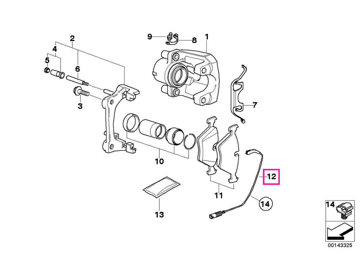 34357836969 Senzor uzură plăcuță frână - BMW