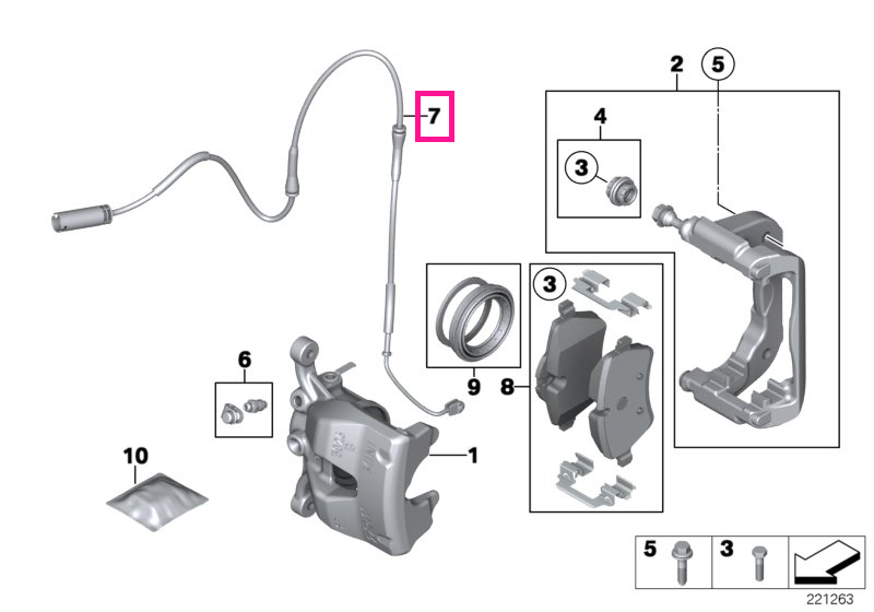 34359804833 Senzor uzura placute frana, punte fata - Mini Countryman R60, Paceman R61
