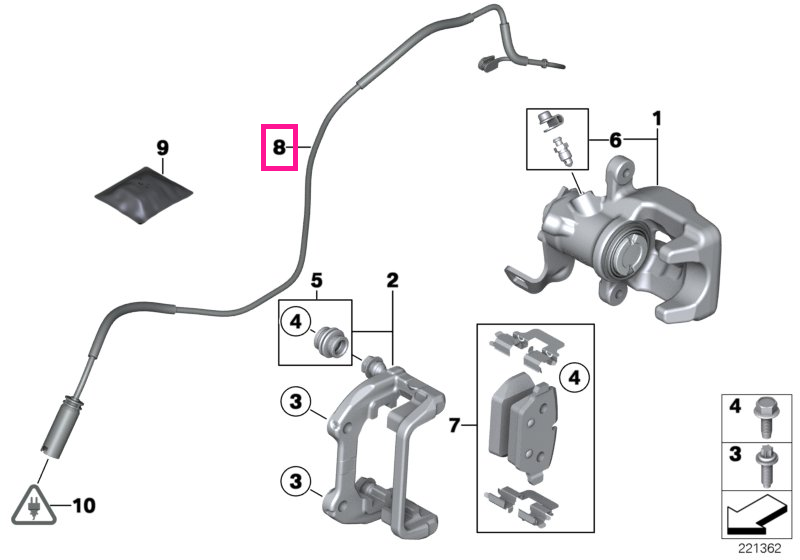 34359804834 Senzor uzura placute frana spate - Mini R60 R61
