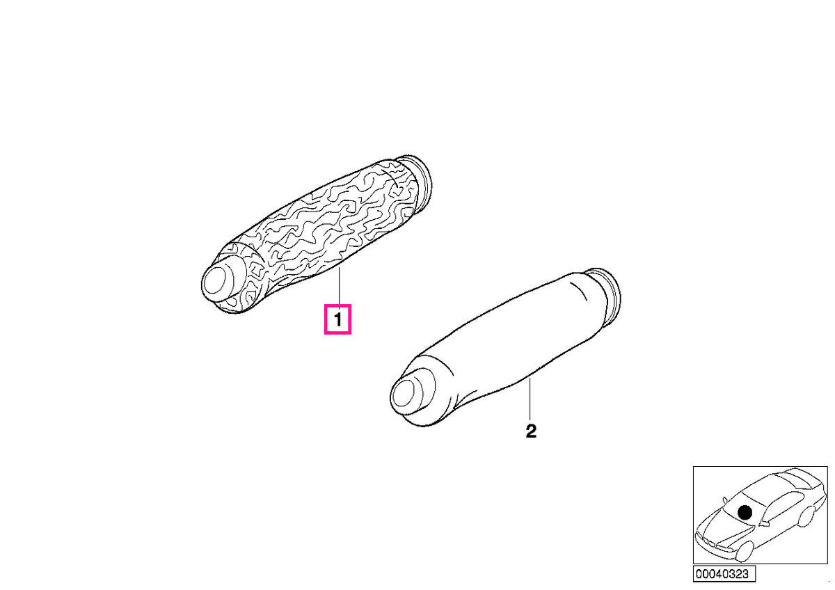 34400005965 Myrtle wood handbrake grip HOCHGLANZ - BMW