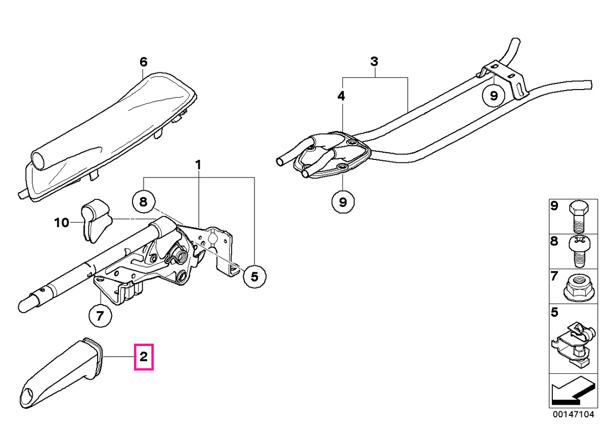 34402284018 Handbrake handle SCHWARZ - BMW