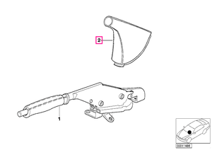 34402498835 Husă pârghie frână piele SCHWARZ - BMW
