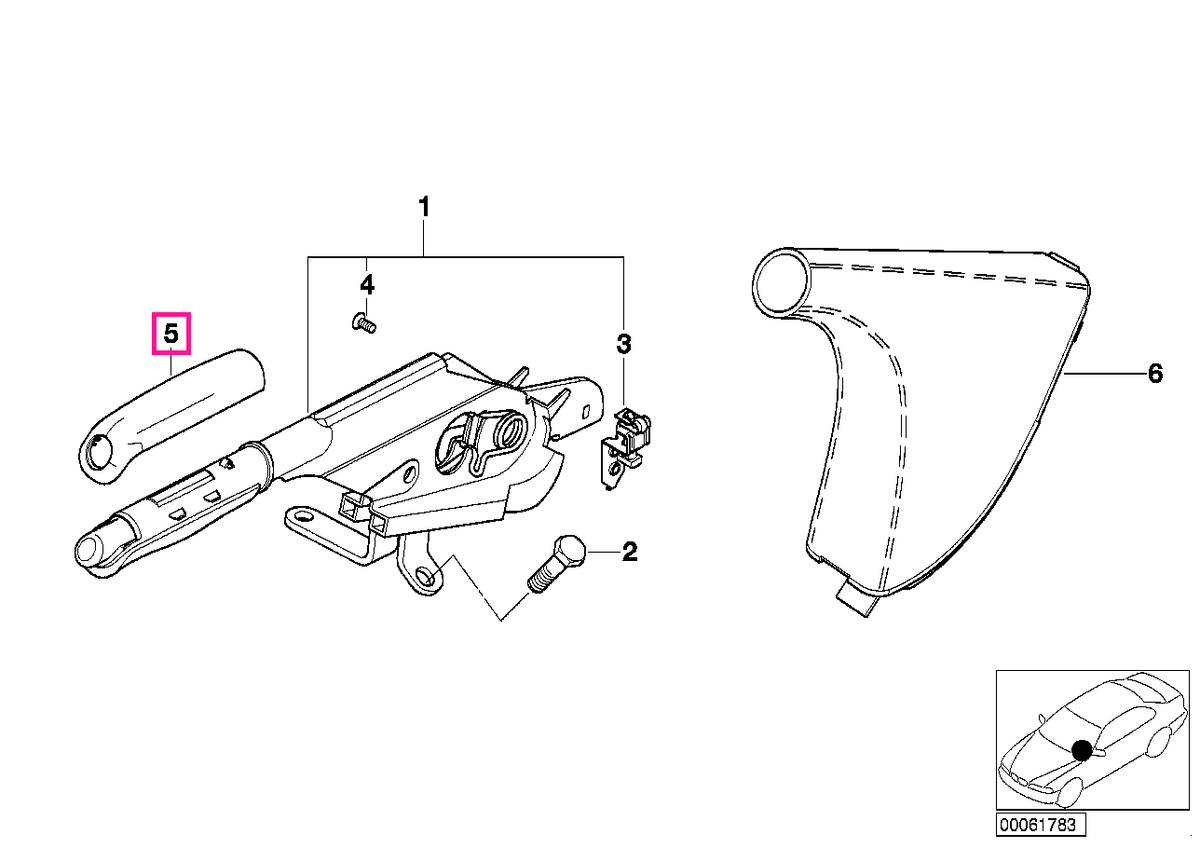 34406757130 Inel pârghie frână mână AHORN BURGUND - BMW