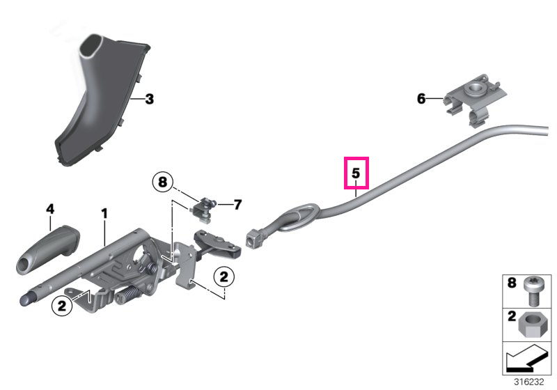 34406792264 Guide tube, left - BMW