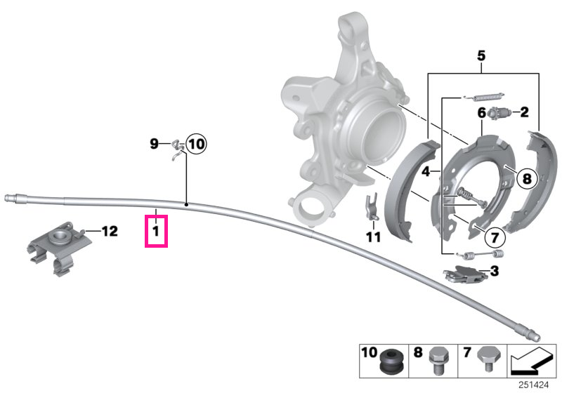 34406792268 Cablu Bowden frână mână - BMW