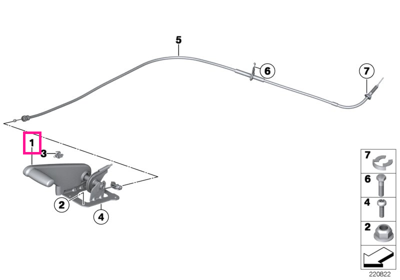 34409811241 Handbrake lever - BMW - Mini