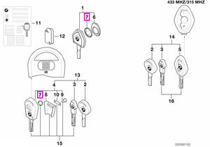 51218201226 Baterie litiu CR2025, 3V, cheie iluminata - BMW Seria 3 E36 E46, Seria 5 E34 E39, Seria 7 E38, X5 E53, Z3 E3
