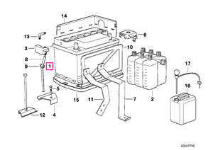 61212432652 Baterie standard originala - 75AH - BMW Seria 3 E36, Seria 5 E34