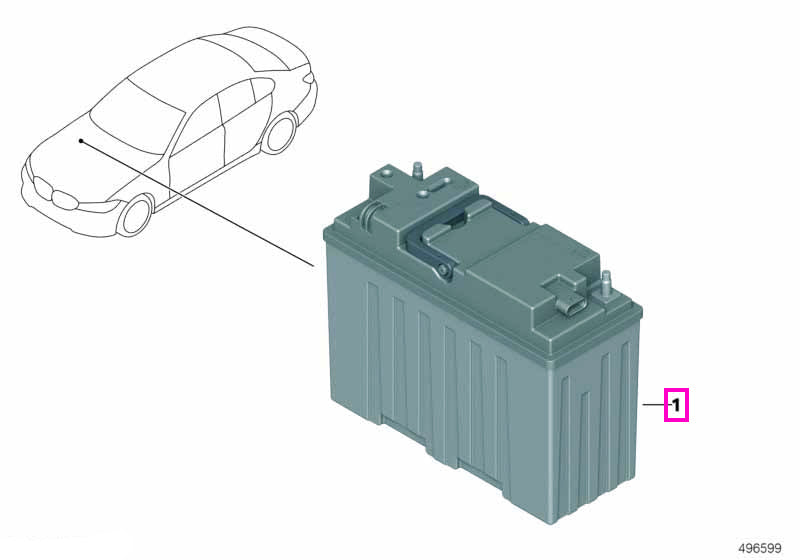 61215B80880 Baterie/Acumulator BMW 12V, Lithium 10Ah, sistem Dual Storage - BMW Seria 3 G20 G21 G28, Seria 4 G22 G23 G26