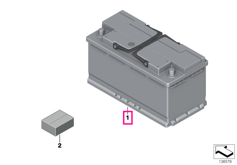 61217604808 Baterie AGM originala - 105Ah - BMW Seria 2, Seria 3, Seria 4, Seria 5, Seria 6, Seria 7, Seria 8, X3, X4, X