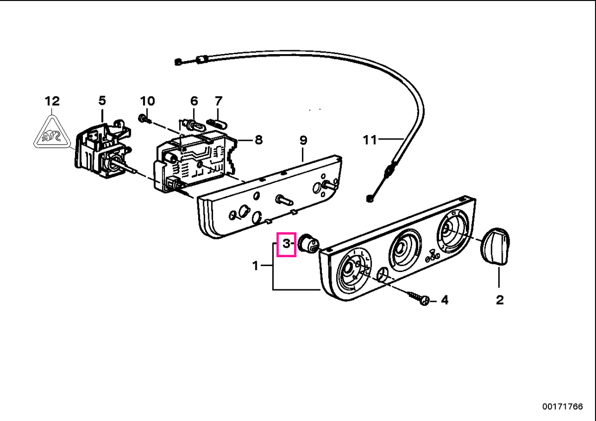 64110007073 Buton geam spate încălzit - BMW