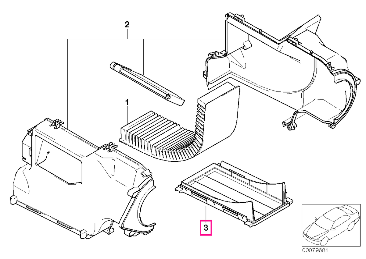 64311497542 Capac carcasă microfilter - BMW - Mini