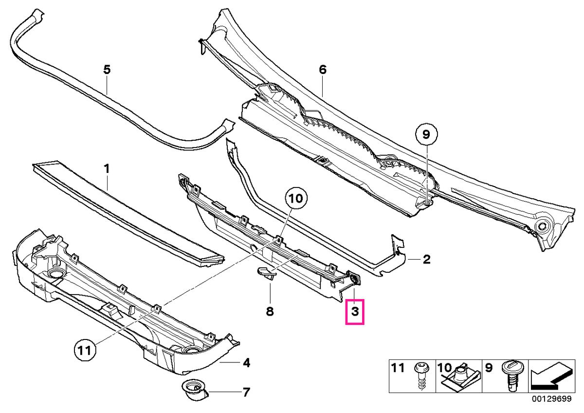 64313450925 Carcasă microfiltr partea inferioară - BMW