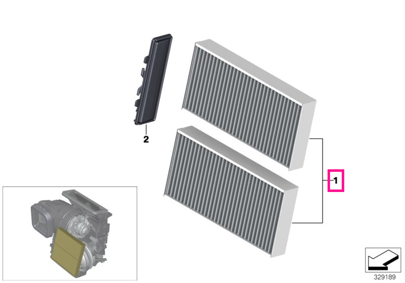 64316835406 Set microfiltre aer habitaclu - BMW Seria 1 F40 F52, Seria 2 F44 F45 F46, i3 I01, X1 F48 F49, X2 F39 - Mini 