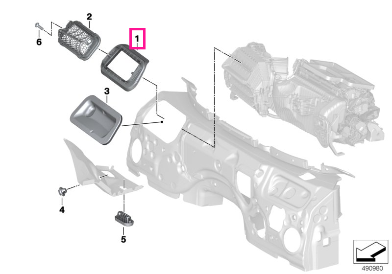 64316835826 Cadru etanșare buleu interior - BMW