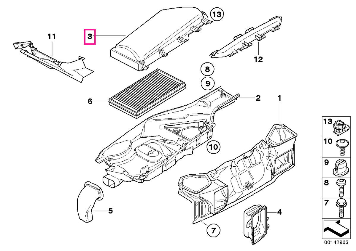 64316913503 Capac carcasă filtru stânga - BMW