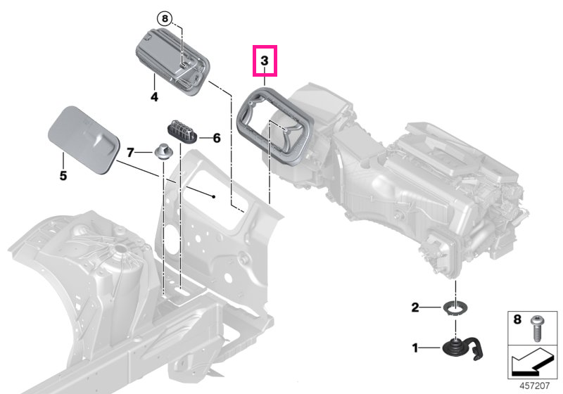 64319301574 Cadru etanșare - BMW