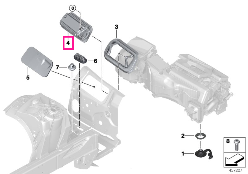 64319301576 Capac cadru etanșare - BMW
