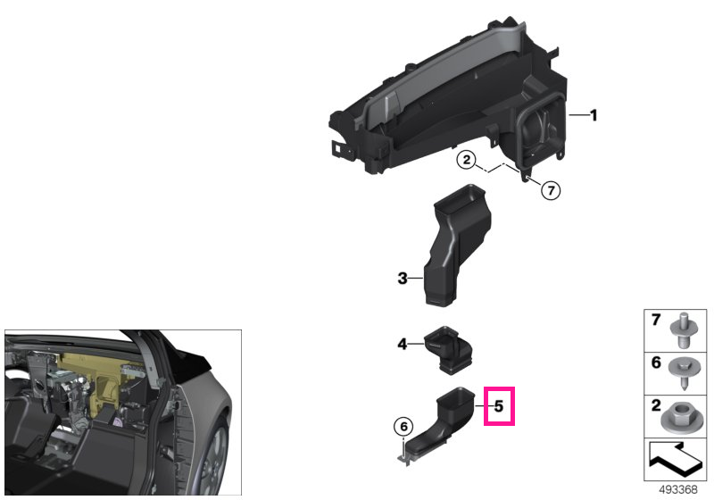 64319309567 Water drain channel, lower - BMW