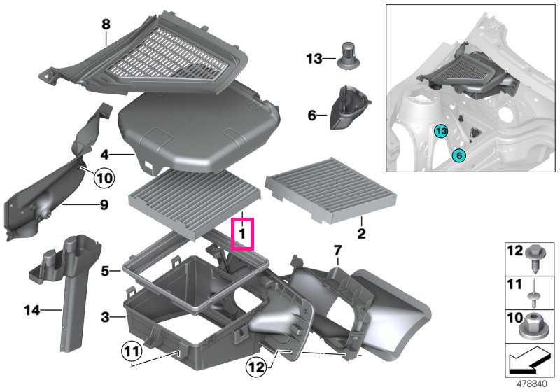 64319312316 Microfilter - BMW