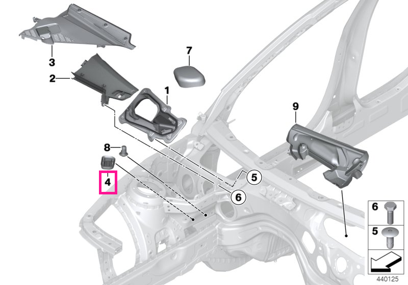 64319324831 Grommet, floor - BMW