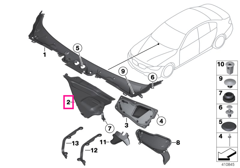 64319353042 Capac schizont dreapta LHD - BMW
