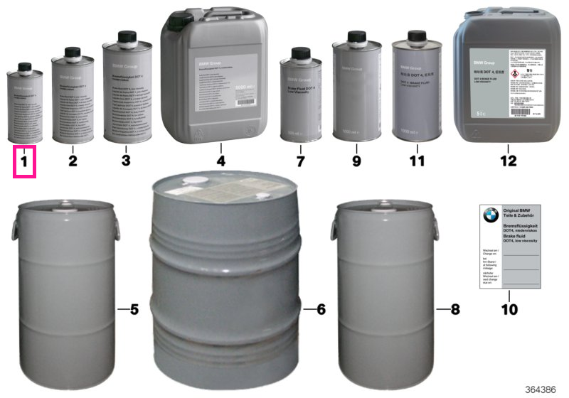 83130139902 Lichid de frână DOT4, vâscozitate scăzută 1000ML - BMW